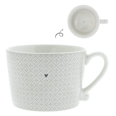 Bastion Collections Tasse mit Henkel little Mosaic Keramik weiss titane Keramiktasse Geschirr Küche gedeckter Tisch BC Cup, RJ/CUP 083 BT im Sale